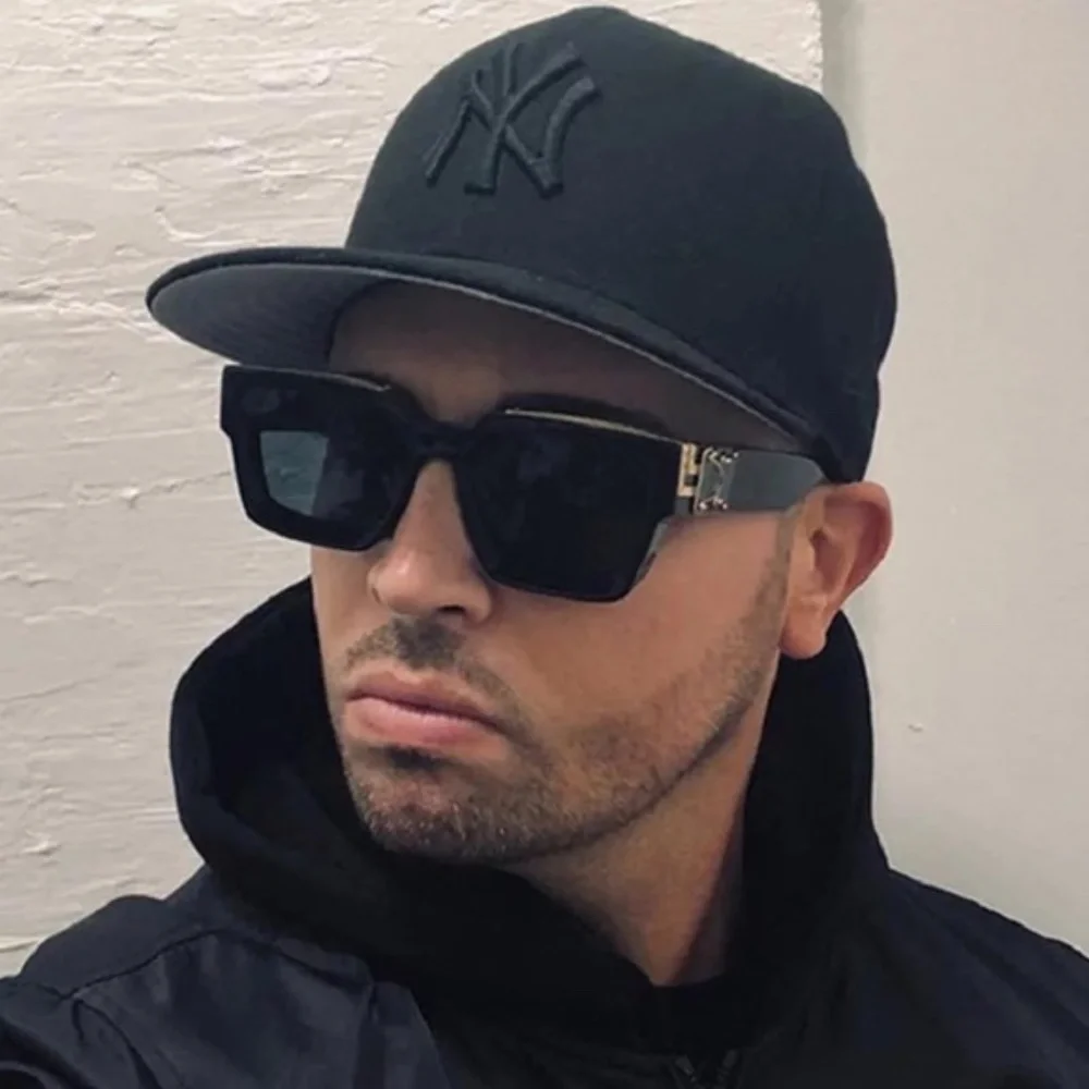 Luxury Brand Designer Square Sunglasses Men